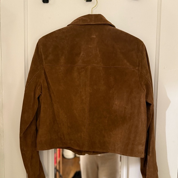 ZARA 100% Leather Short Jacket — Whiskey Brown — Size S - NWT - Picture 3 of 4